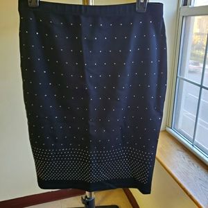 Black medium length skirt